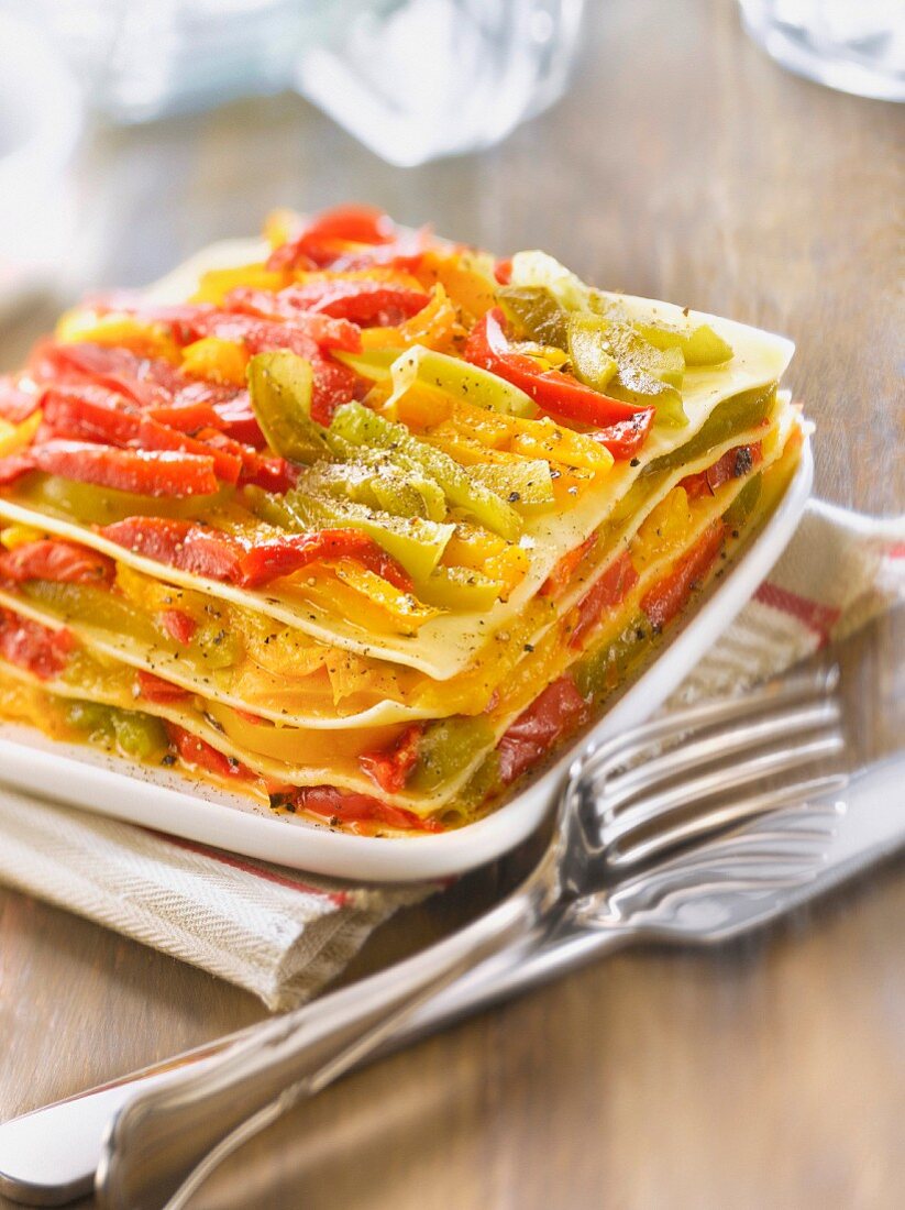 Stewed pepper Lasagnes