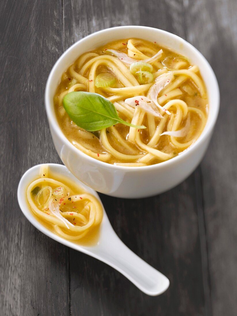 Udon noodle miso soup