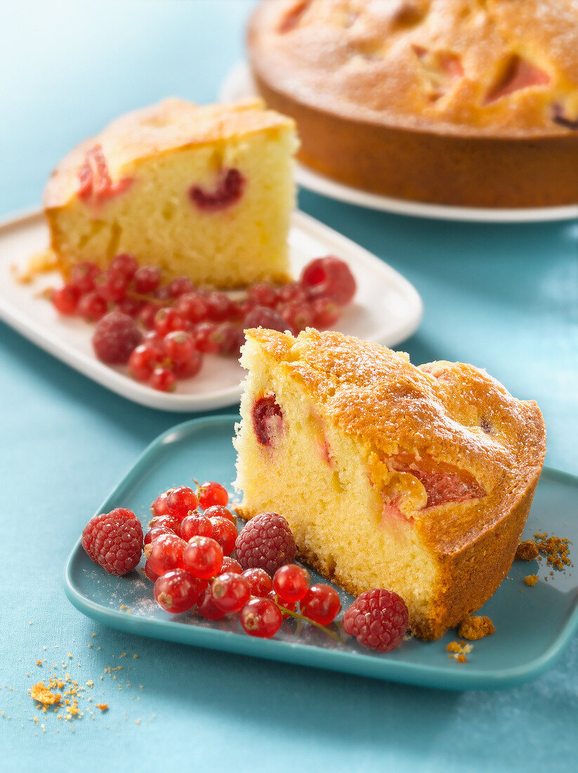 Summer fruit yoghurt cake