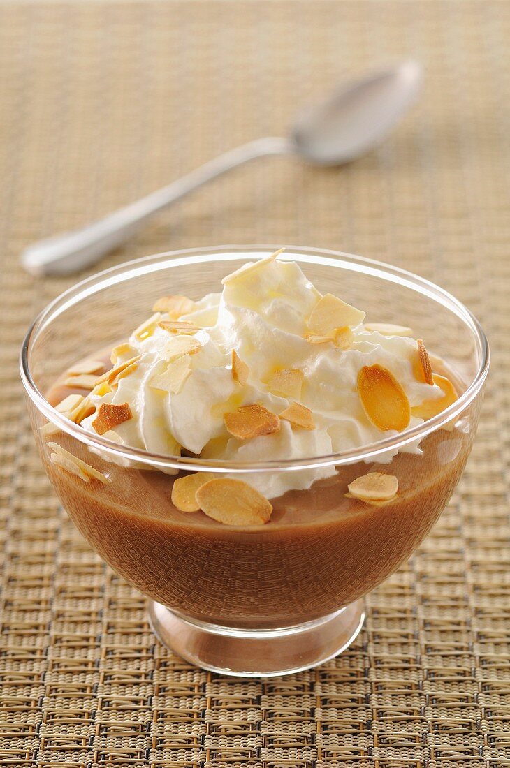 Chestnut cream dessert with whipped cream