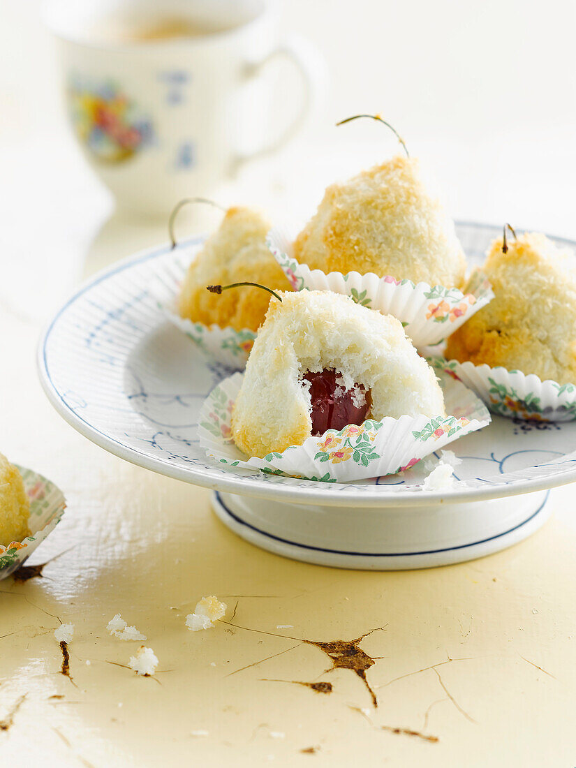 Coconut and cherry Rochers