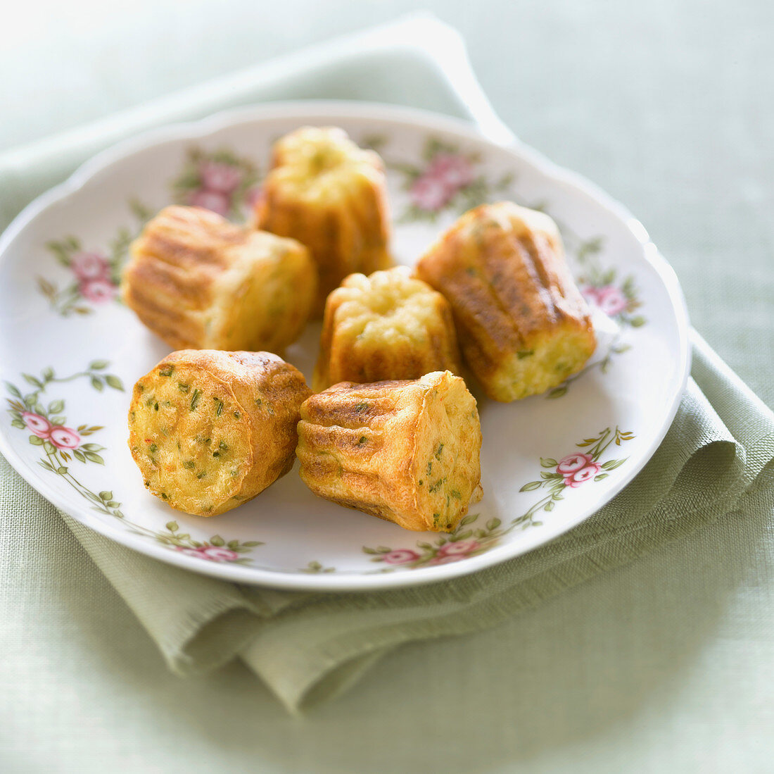 Crab and chive Cannelés