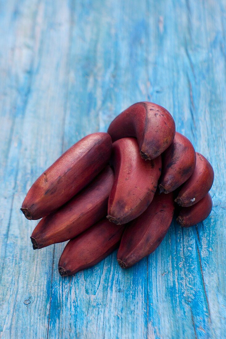 Bunch of red bananas
