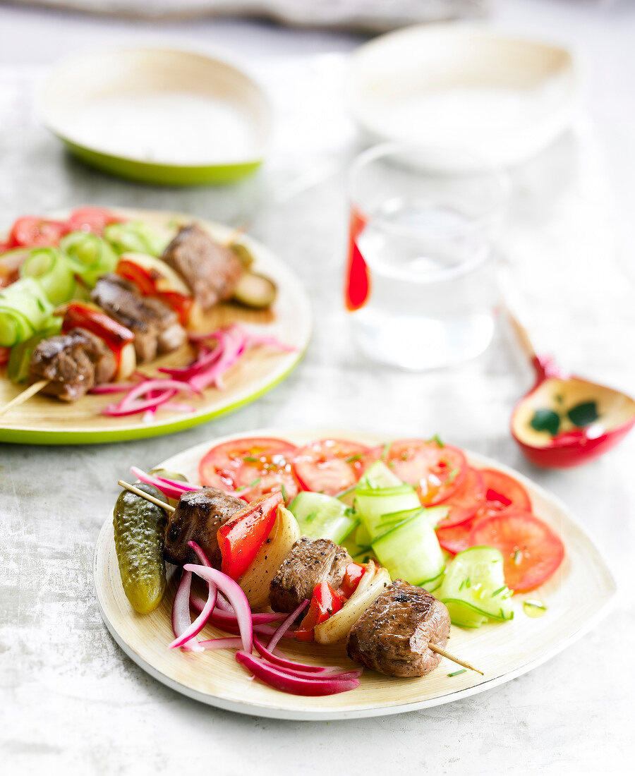 Russian-style lamb brochettes