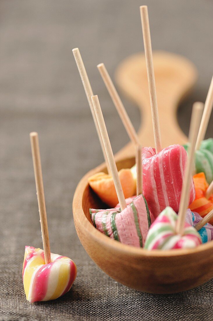 Boiled candy lollipops