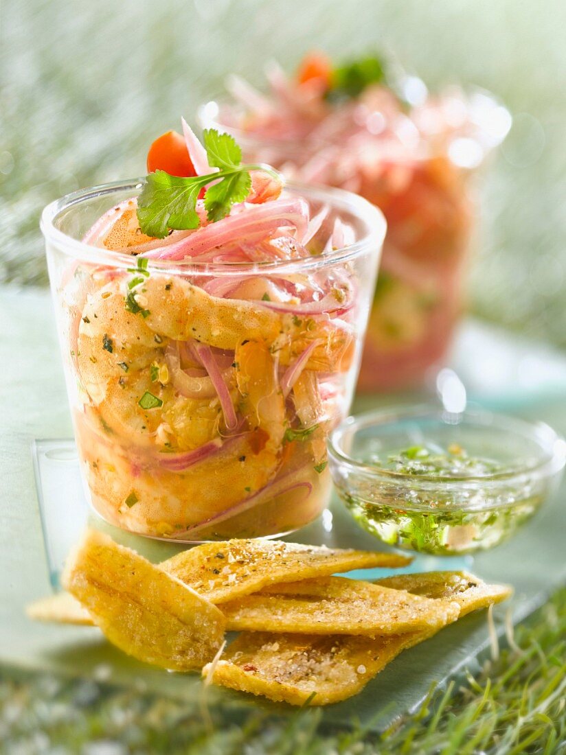 Garnelen-Ceviche im Glas