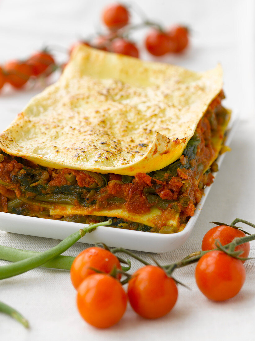 Vegetable and parmesan lasagnes