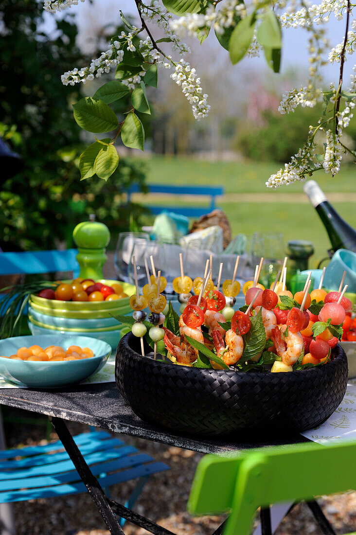 Verschiedene Picknickspieße