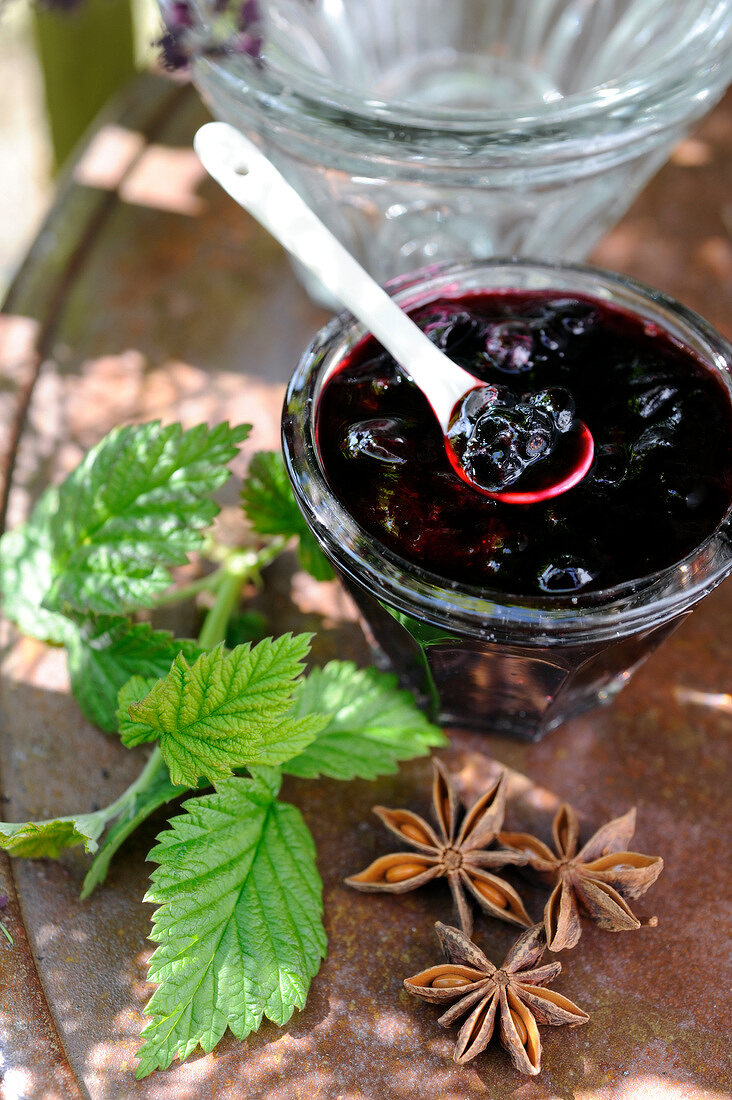 Blackcurrant and star anise jam