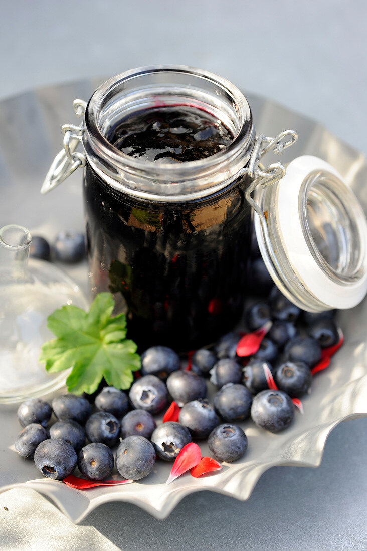 Blueberry and geranium oil jam