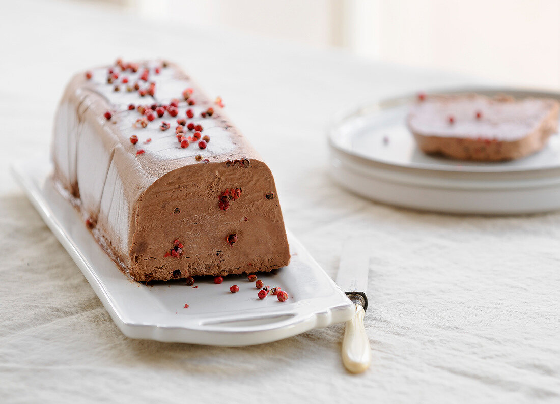 Bûche au chocolat (Traditioneller Schokobaumstammkuchen, Frankreich)