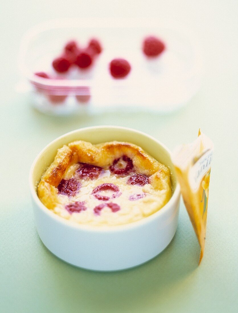 Raspberry batter pudding