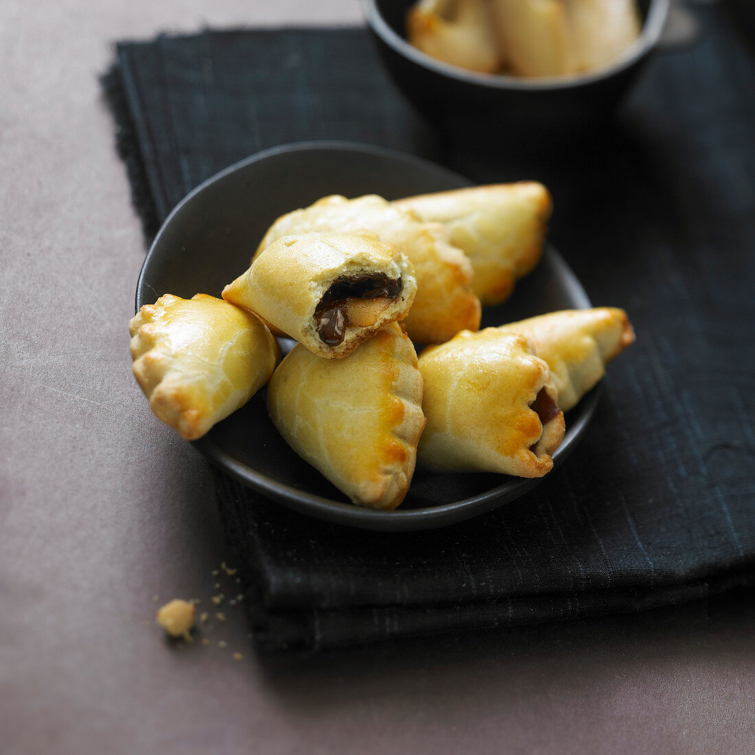 Pear and chocolate and chocolate chip turnovers