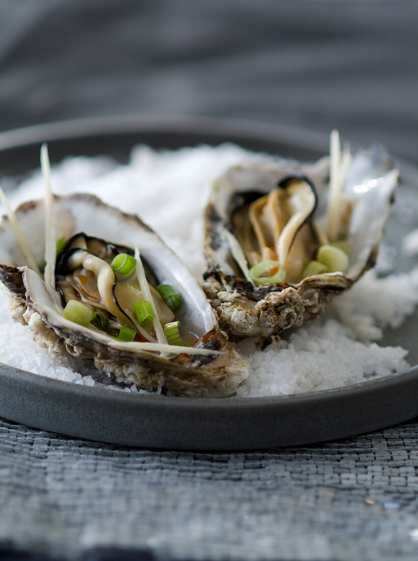 Oysters with ginger sauce