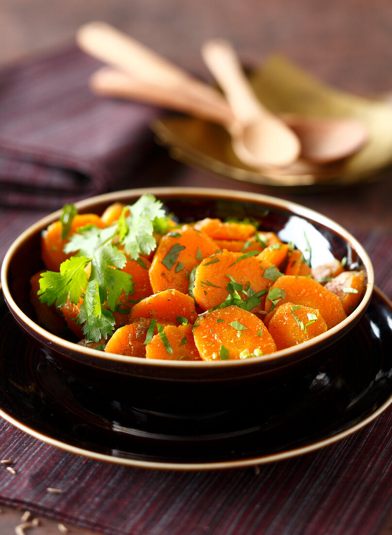 Carrot salad with cilantro and cumin