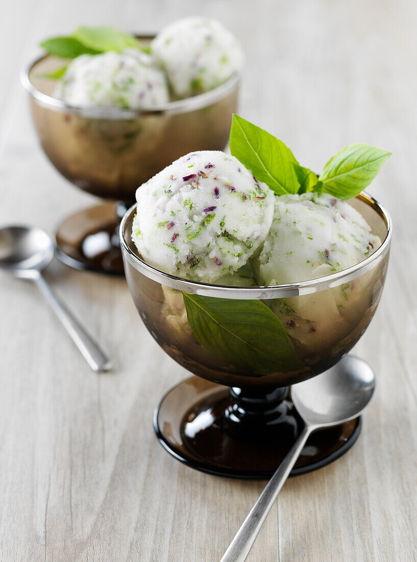 Basil sorbet