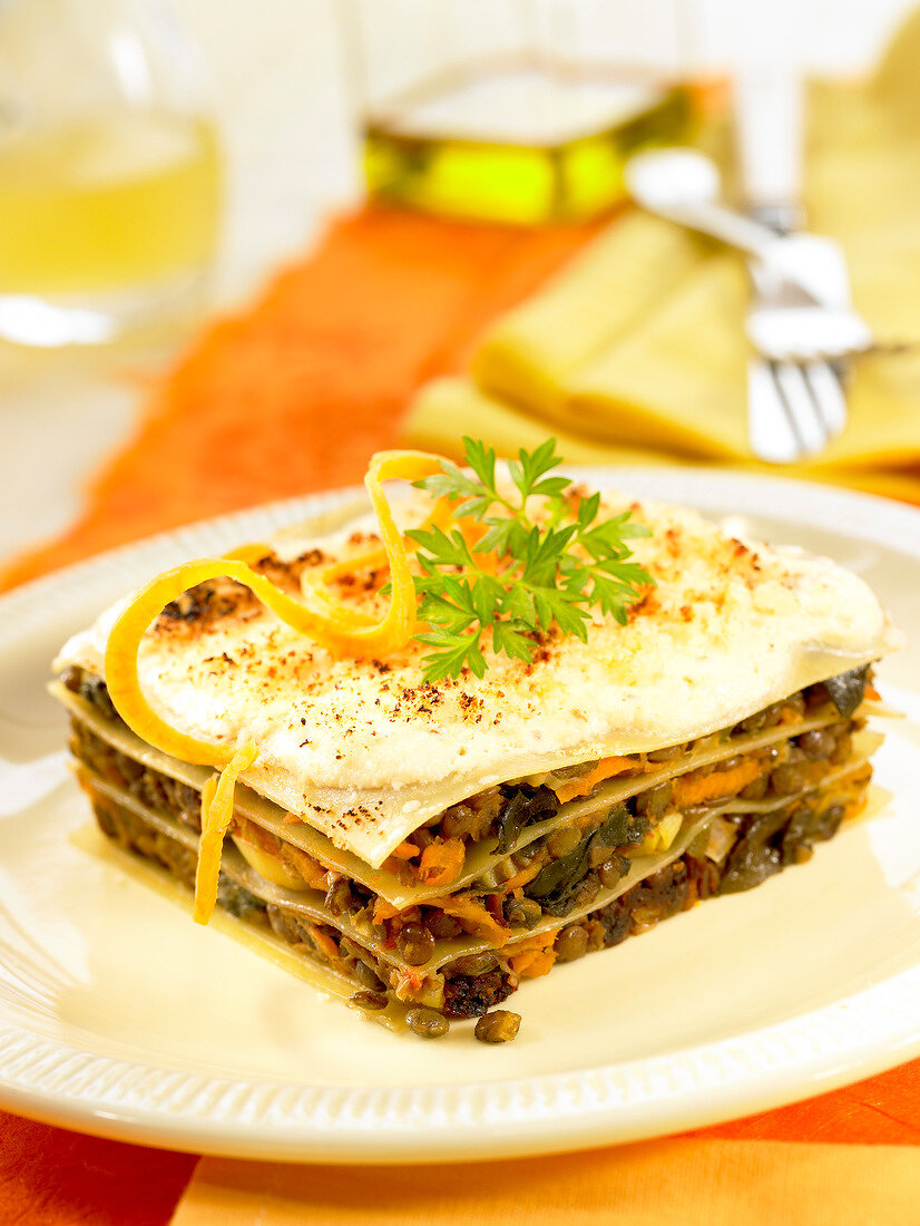 Lentil lasagnes