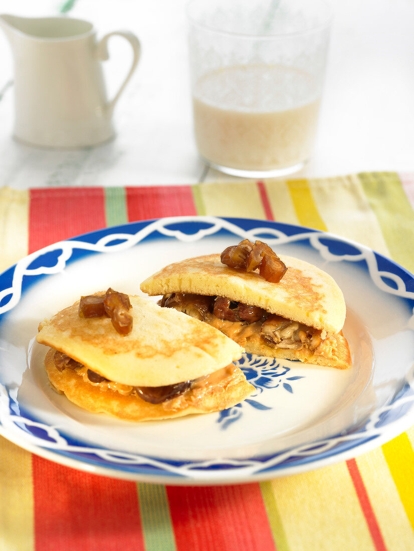 Pancake-Sandwich mit Cochayuyo-Algen und Kastanien