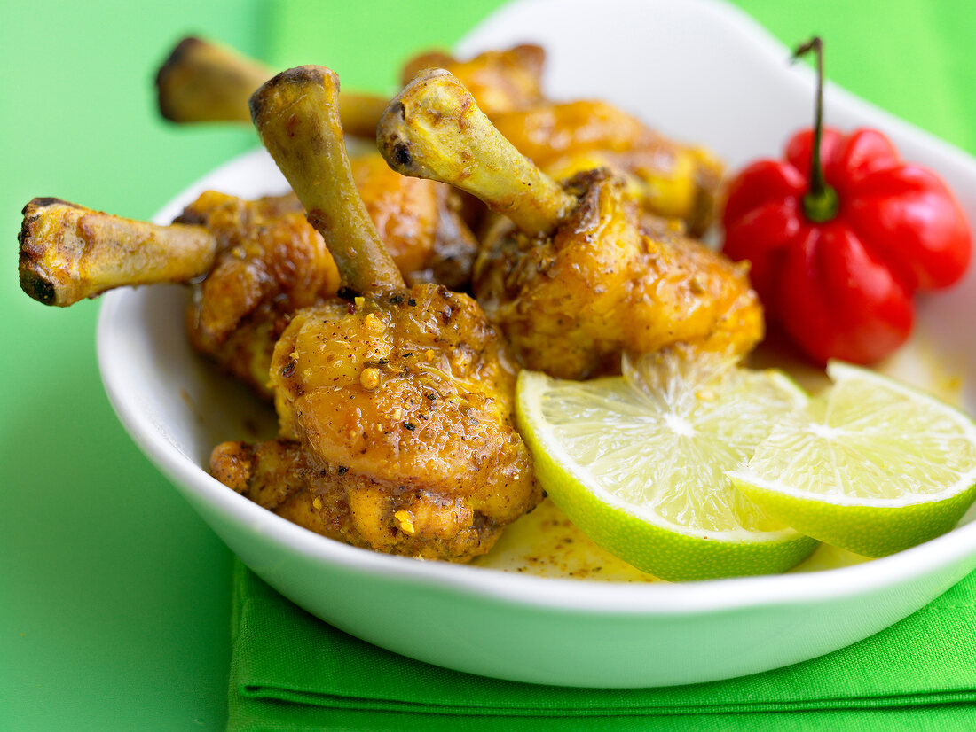 Curried chicken drumsticks