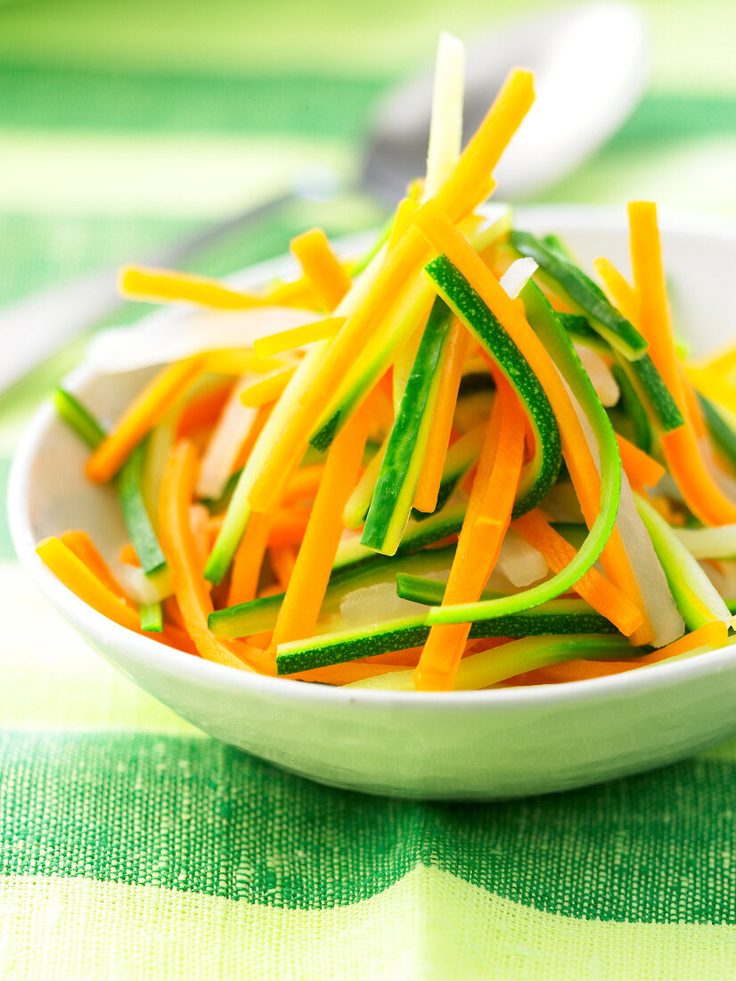 Thin strips of vegetables