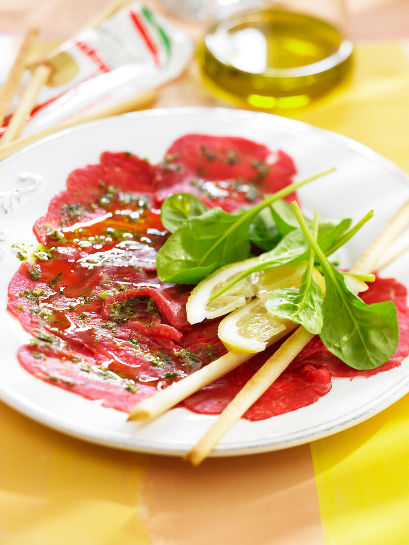 Rindercarpaccio mit Pesto