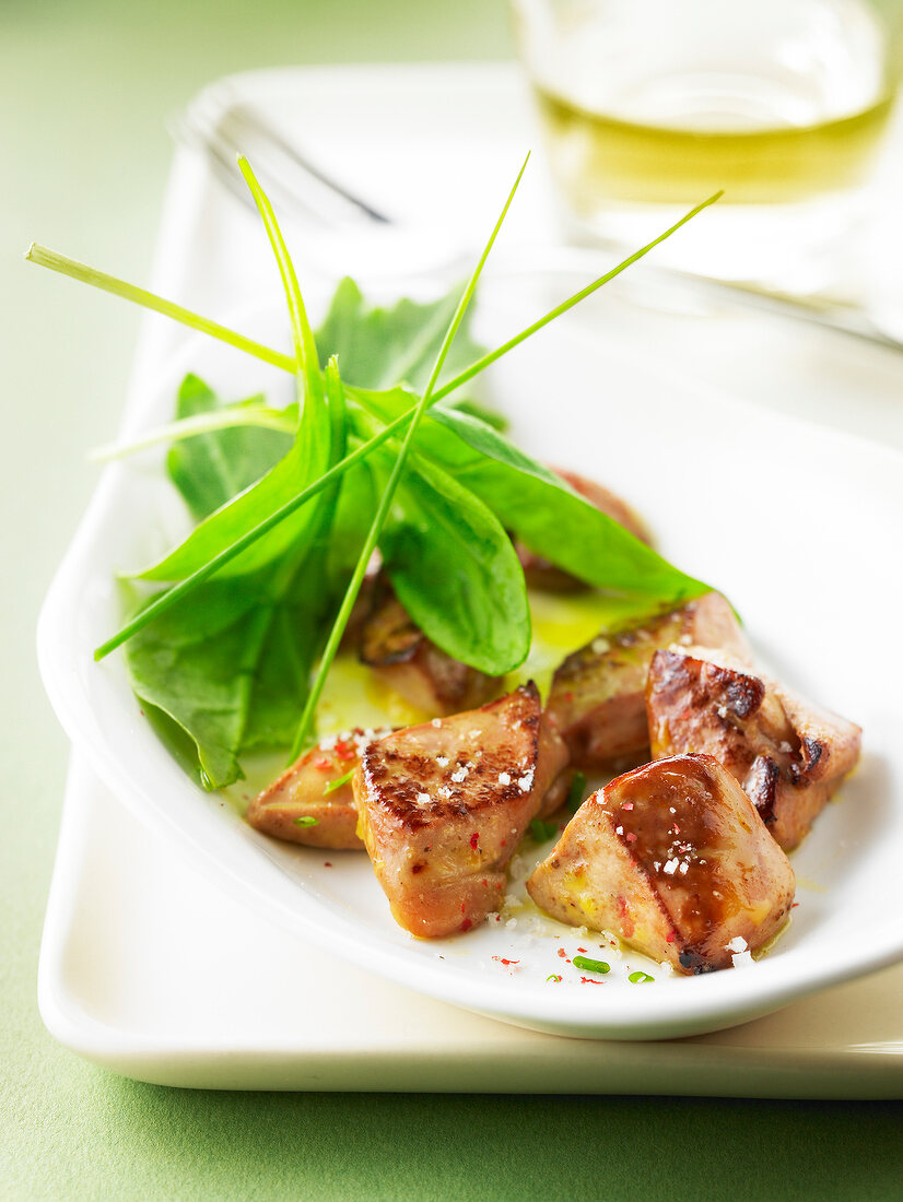 Pan-fried foie gras bites