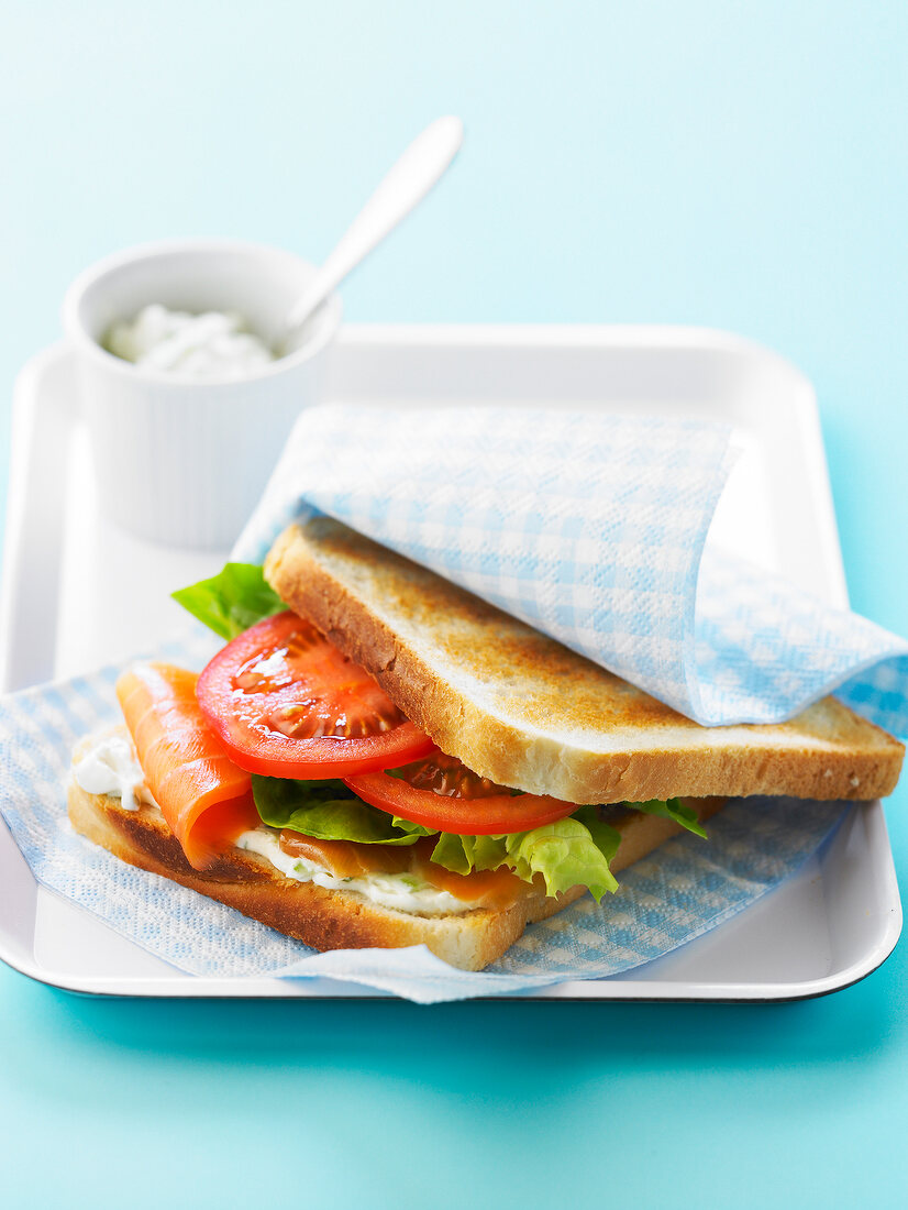 Salmon toasted sandwich