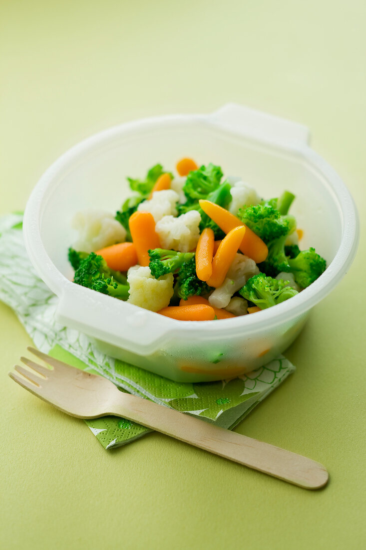 Bowl of steamed vegetables