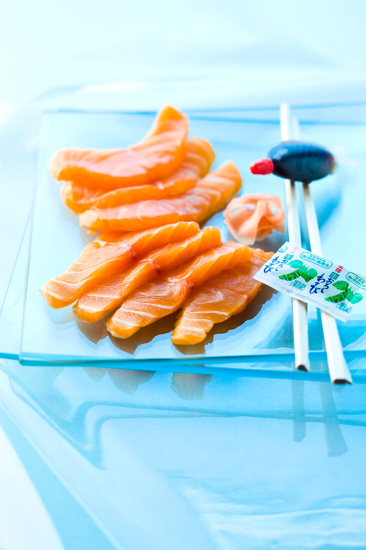 Salmon sashimis