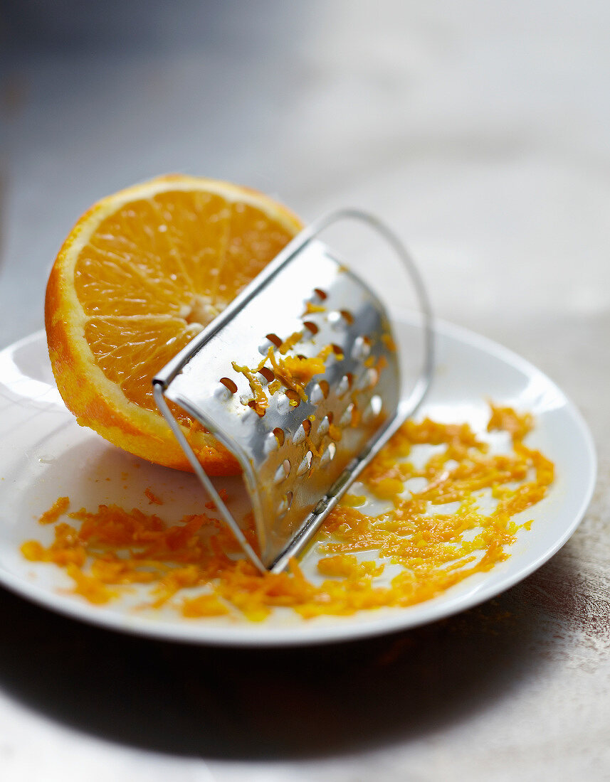 Grating orange zests