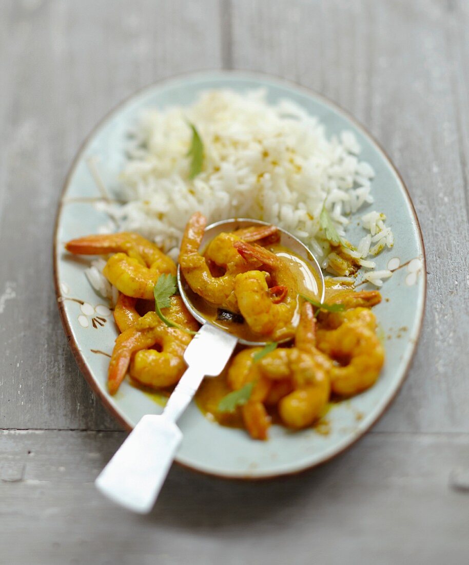 Thai shrimps with rice