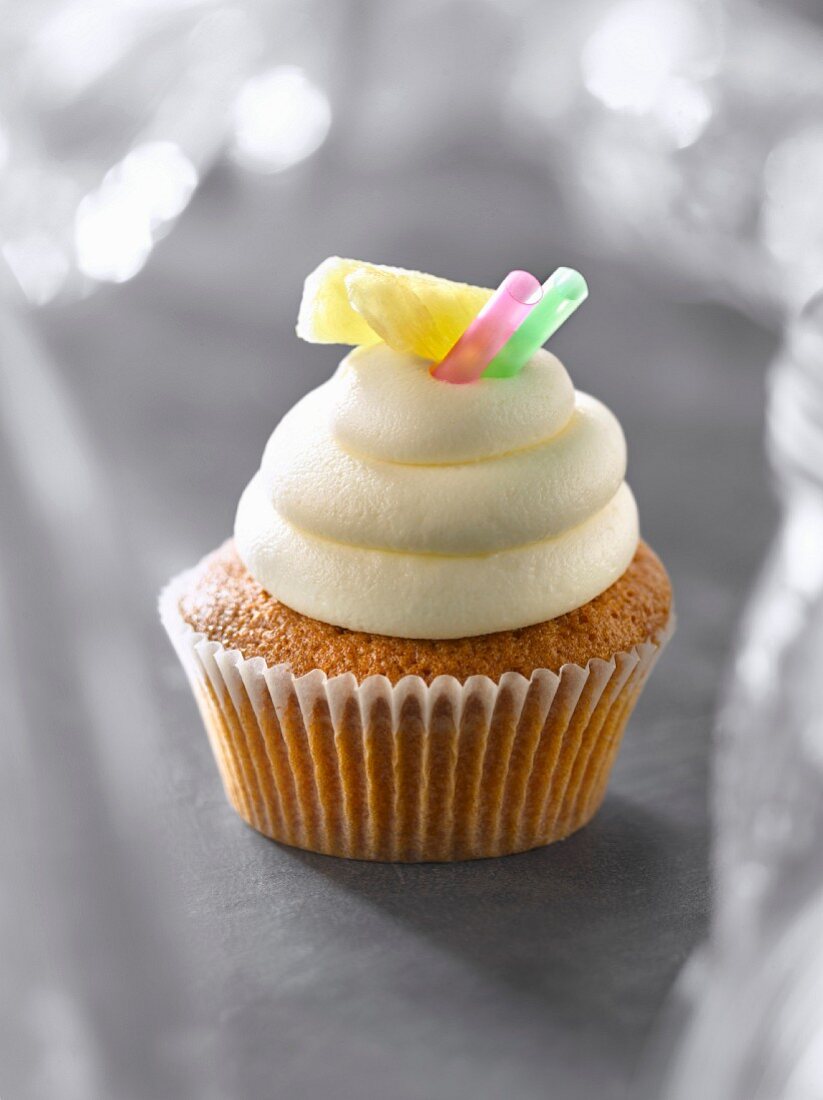 Coconut and pineapple cupcake