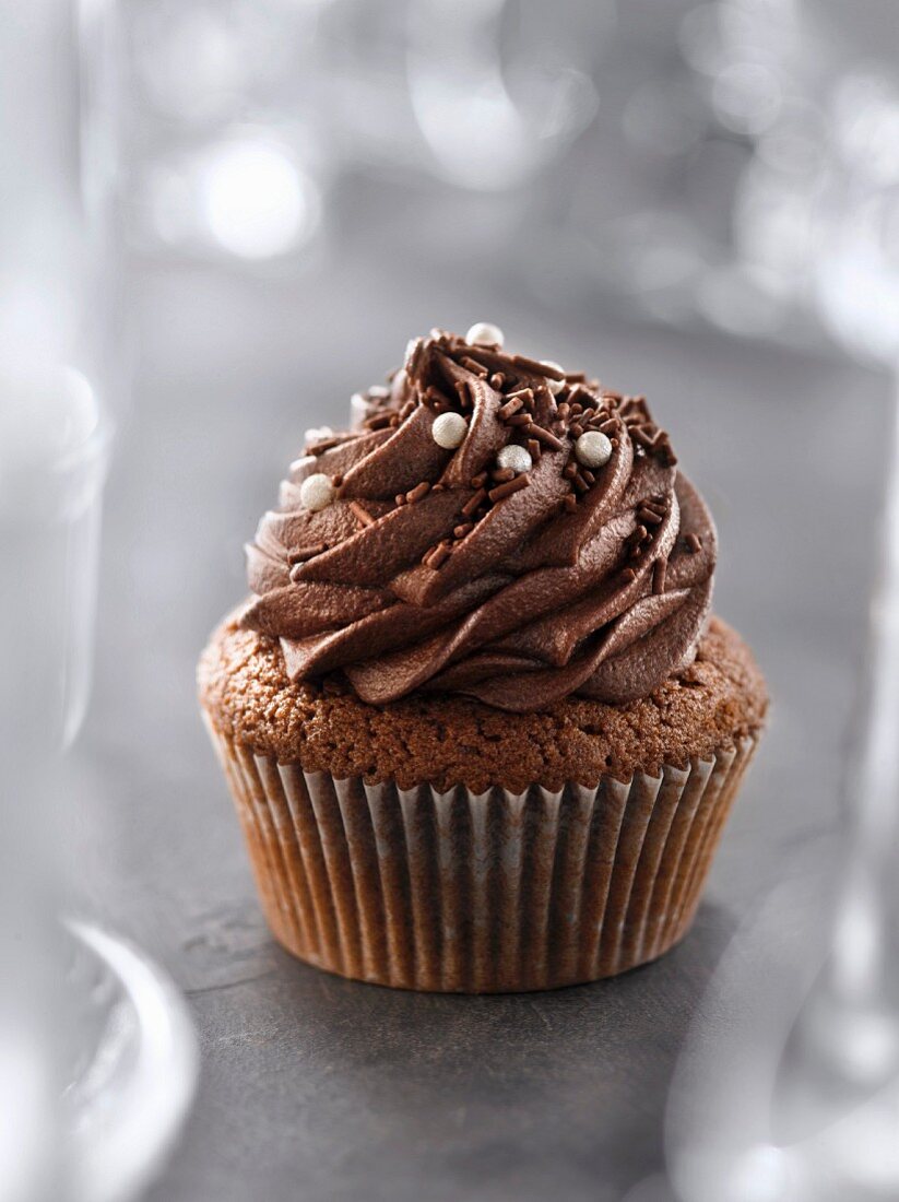 Dark chocolate cupcake