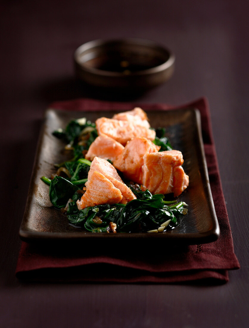 Salmon with spinach