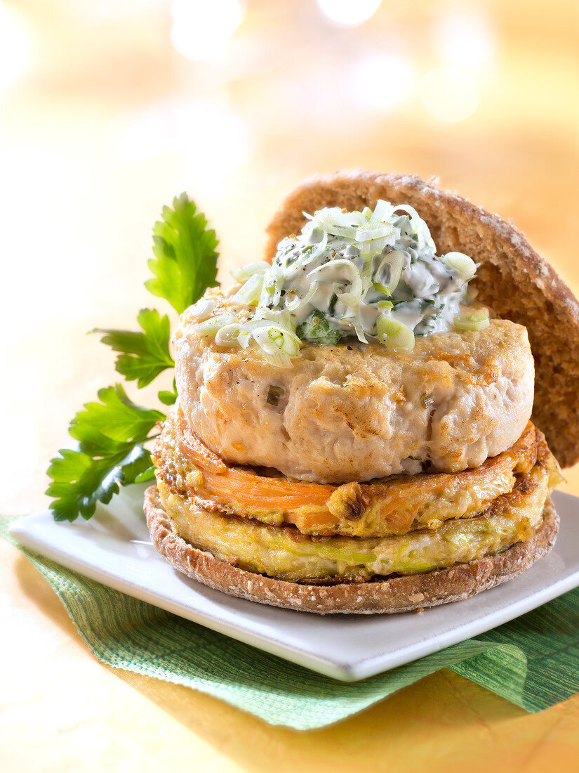 Country-style chicken burger