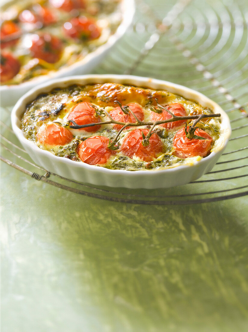 Clafoutis mit Kirschtomaten und Beaufort-Käse