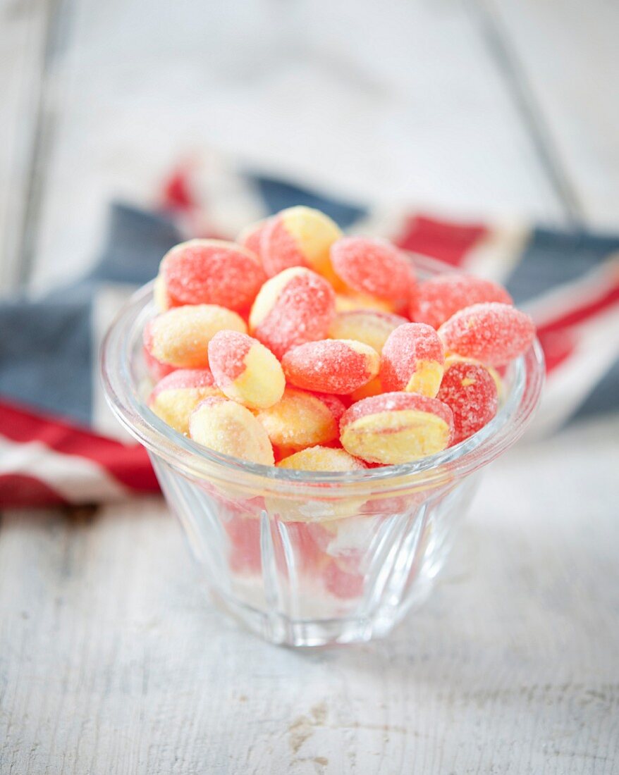 Acidulated sweets and an English flag