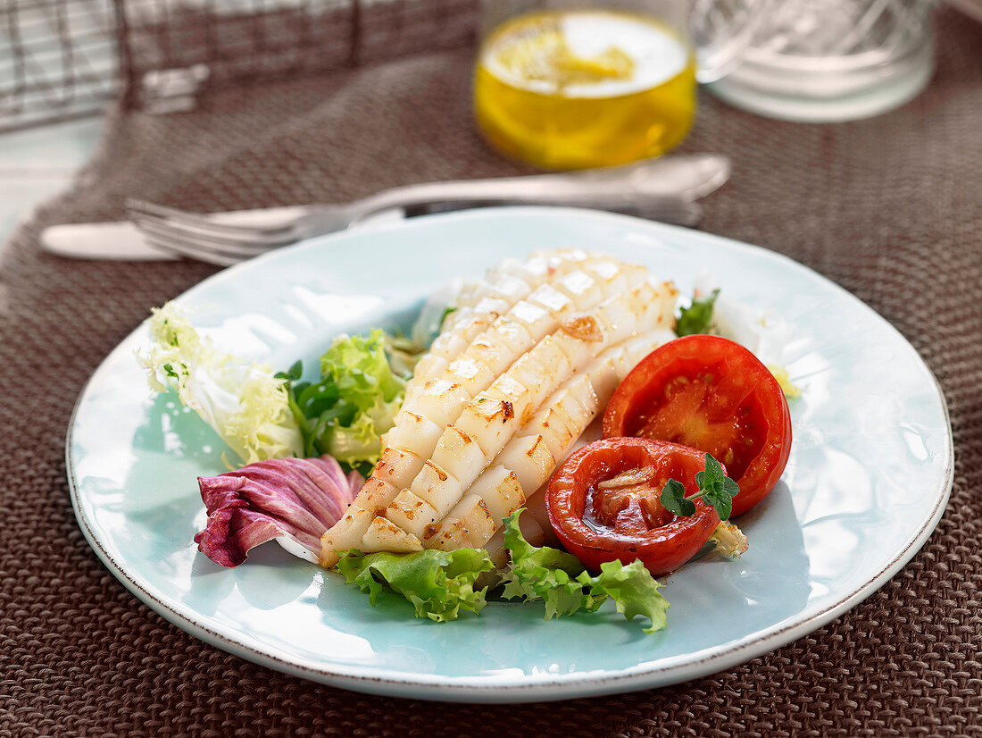 Grilled Sepia with salad