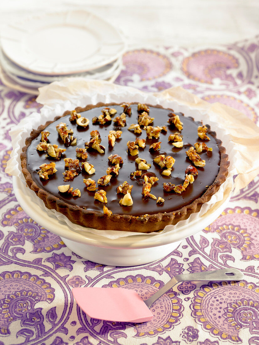 Chocolate aand dried fruit tart