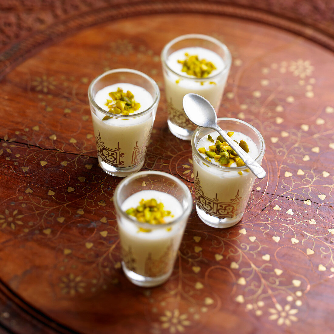 Mouhalabieh, Lebanese orange blossom and pistachio rice cream