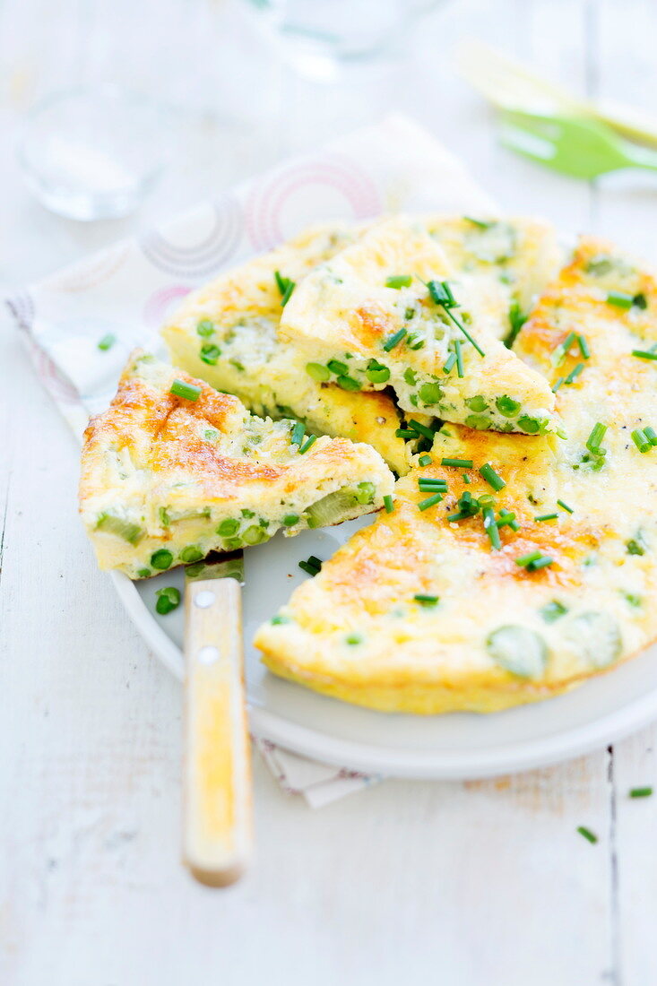 Pea, green asparagus and chive tortilla