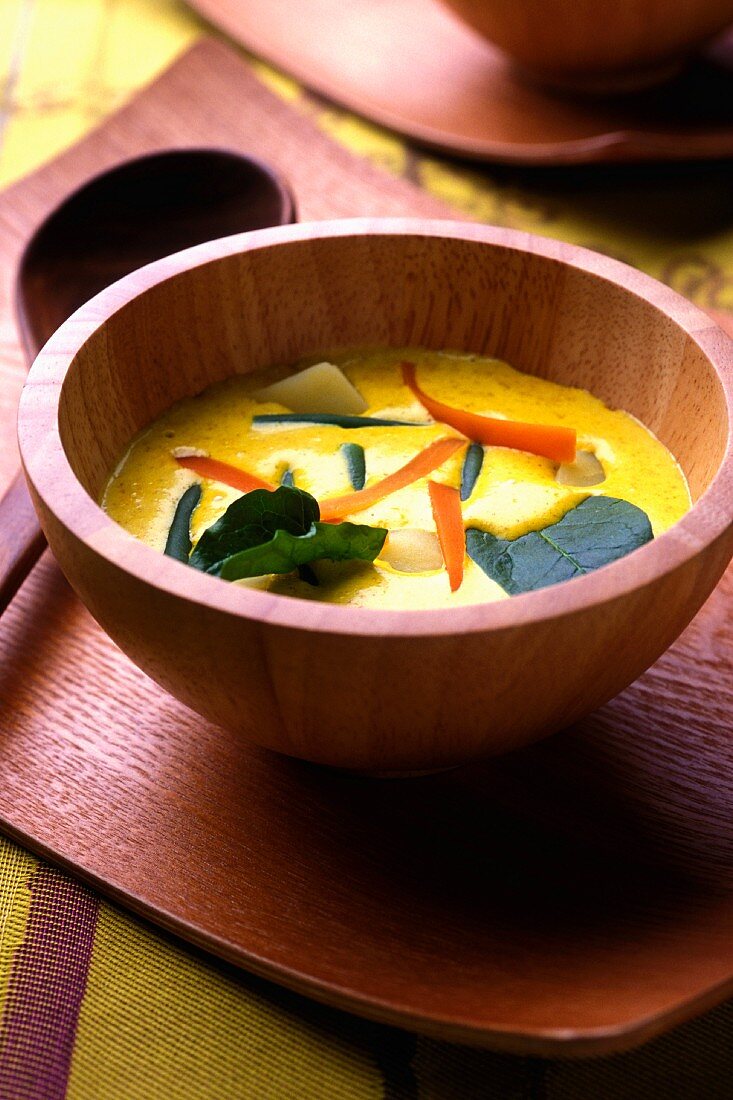 Vegetable and coconut milk curried soup
