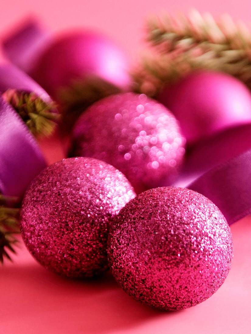Pink Christmas decorations
