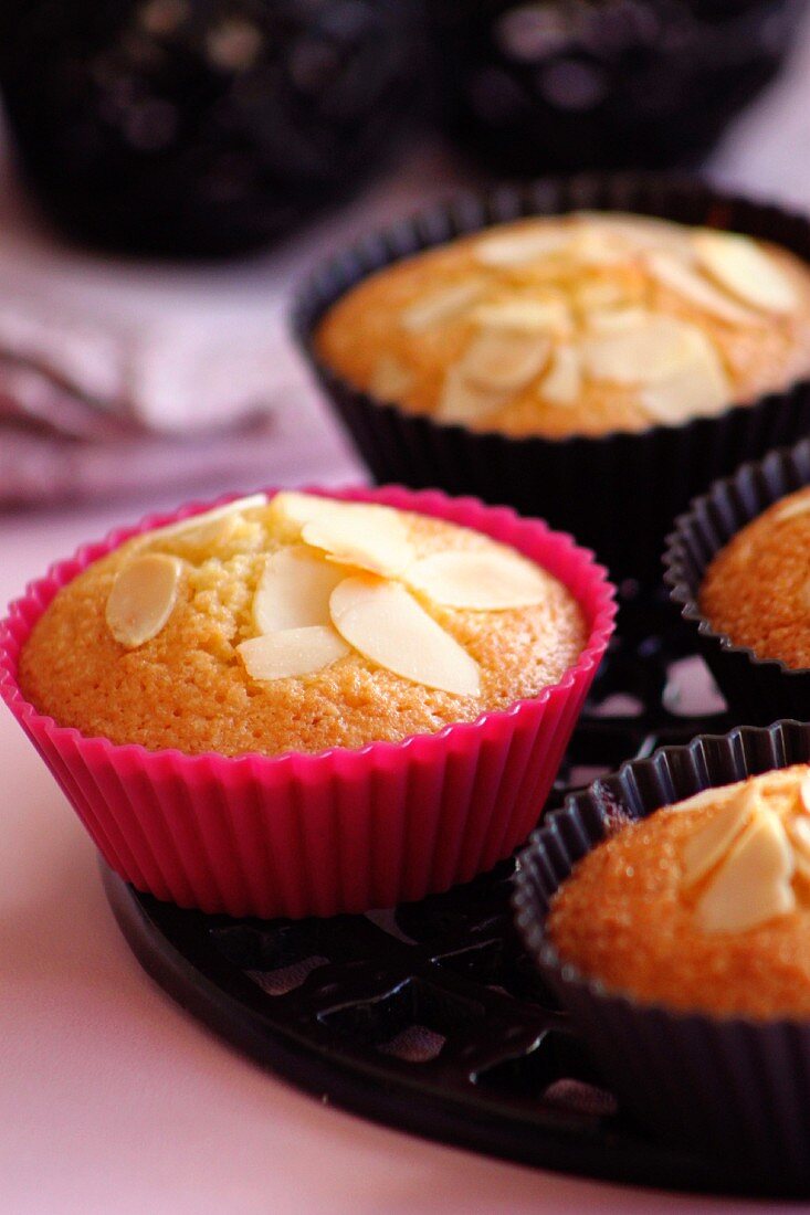 Almond cakes in muffin cases