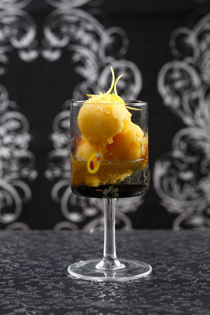Planters Punch-style sorbet