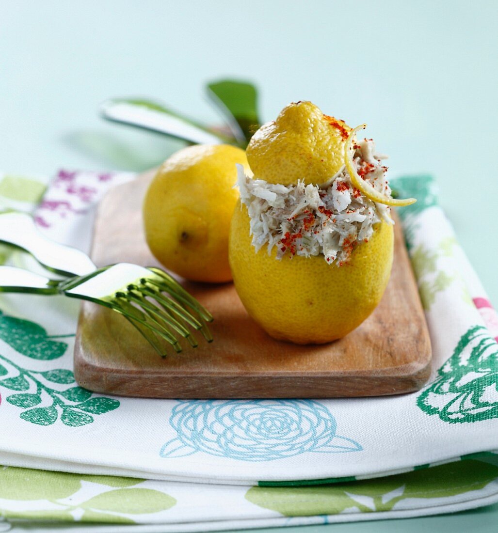 Stuffed lemons with stockfish brandade