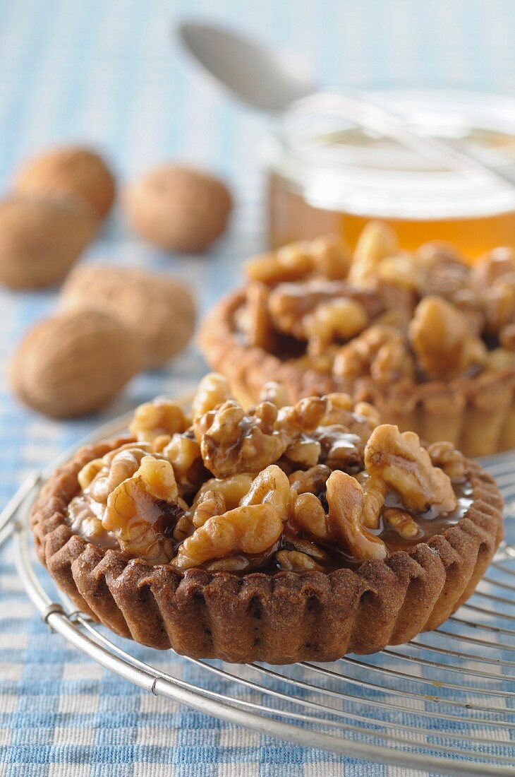 Walnut and honey tartlets