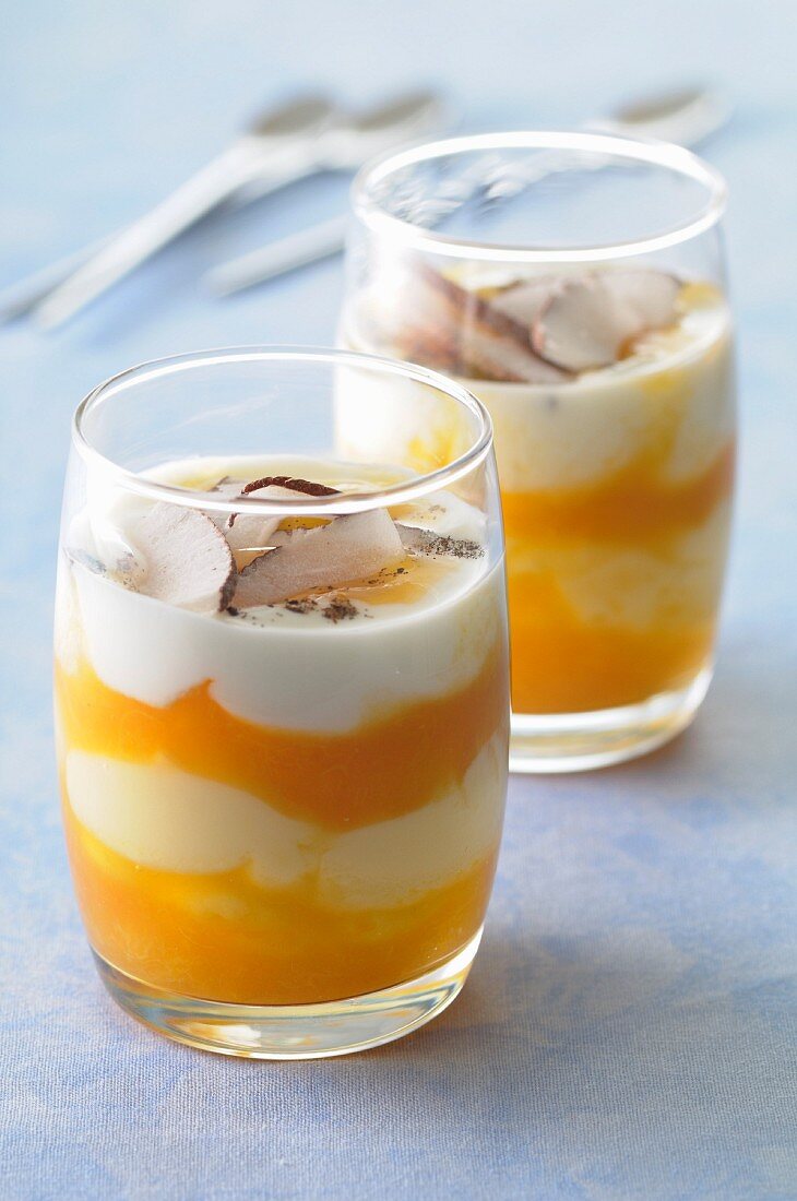 Passion fruit and coconut Verrines