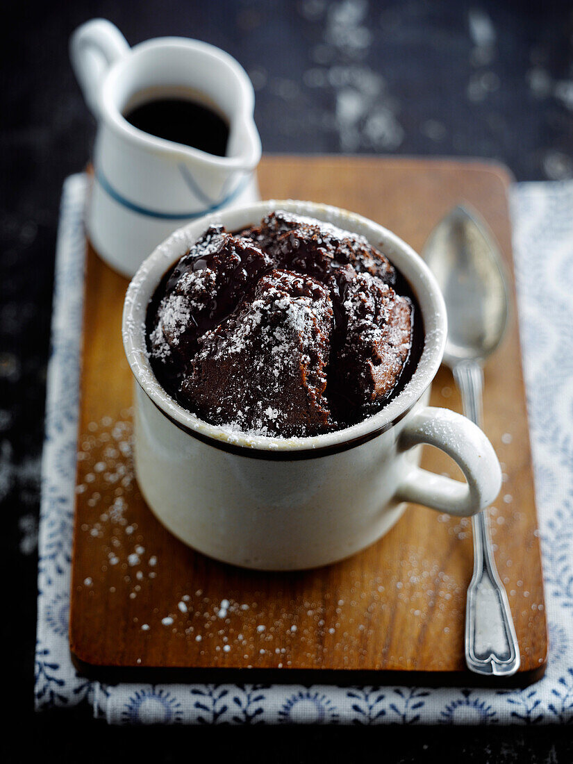 Chocolate-coffe cake in a cup