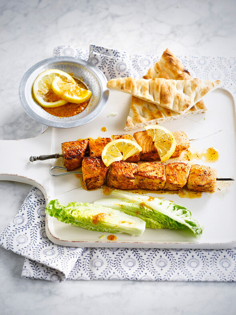 Salmon Souvlaki